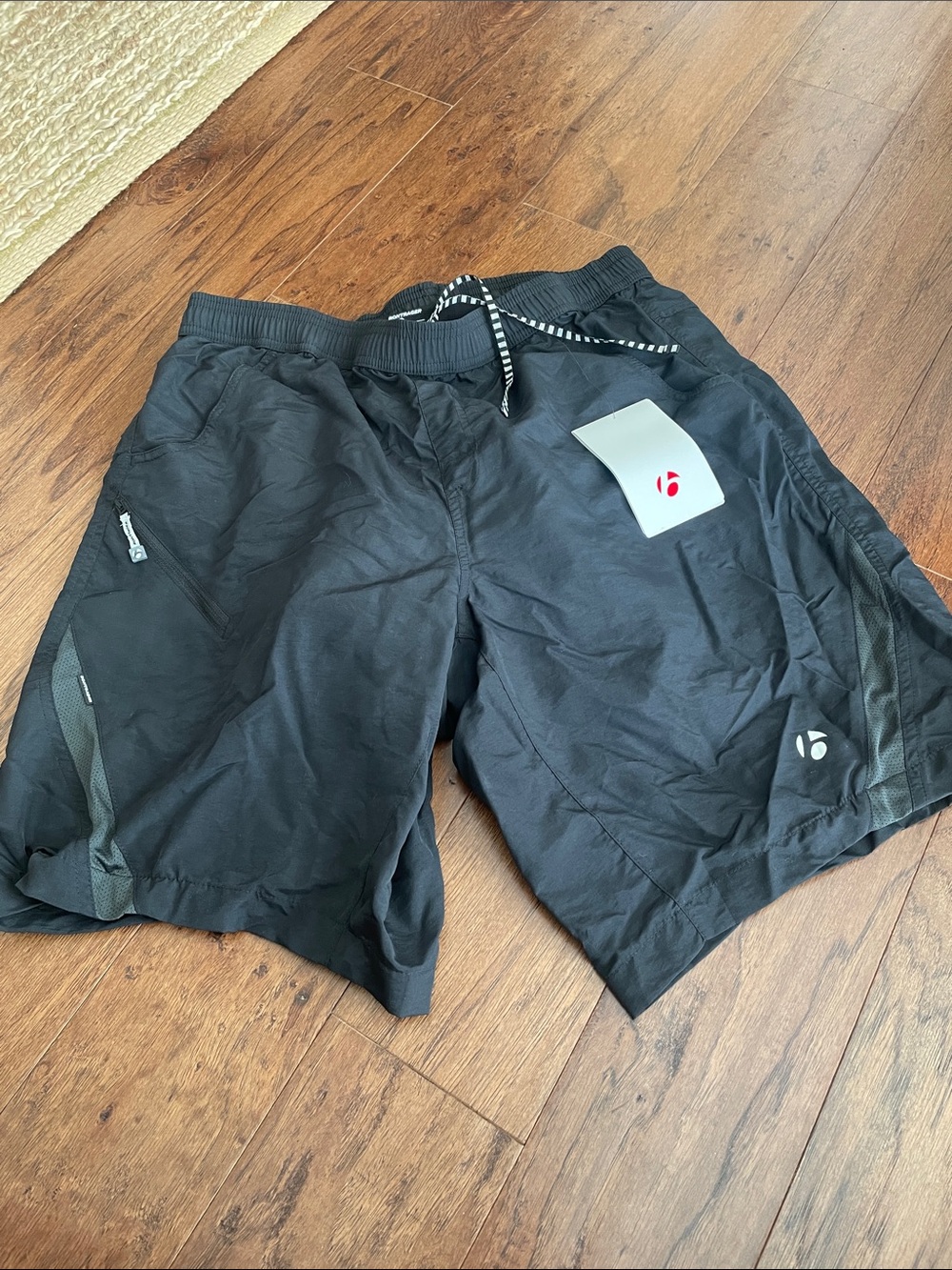 Men's Black cycling Shorts with Drawstring